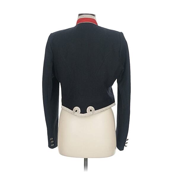 VTG Polo Ralph Lauren Black Wool Blazer Jacket Crest Military Logo Red M - Picture 2 of 4